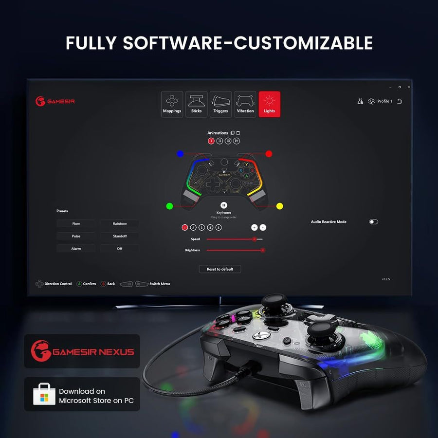 GameSir K1 Wired Controller for Xbox & PC, Transparent RGB, Hall Effect, photo 8