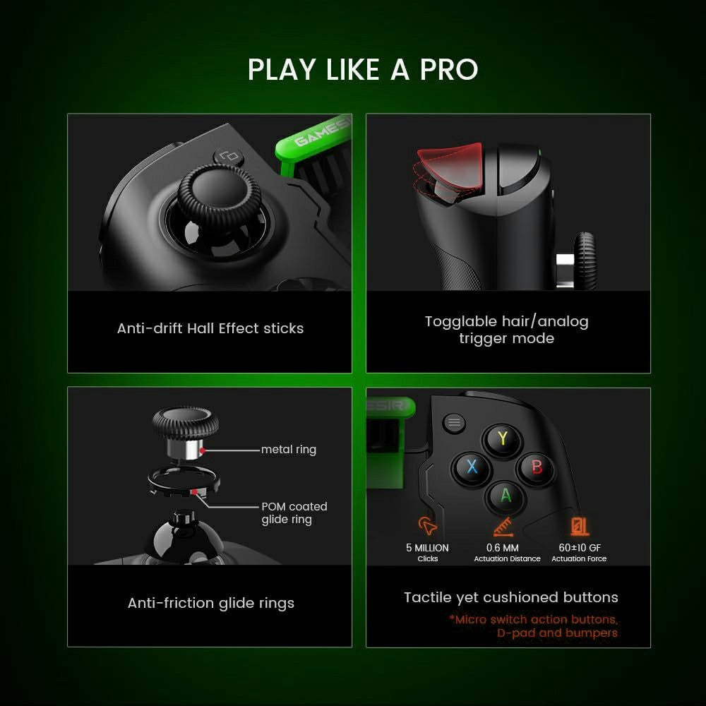 GameSir X4a Split Stretch Controller for Android, 256-Level Hall Triggers, photo 2