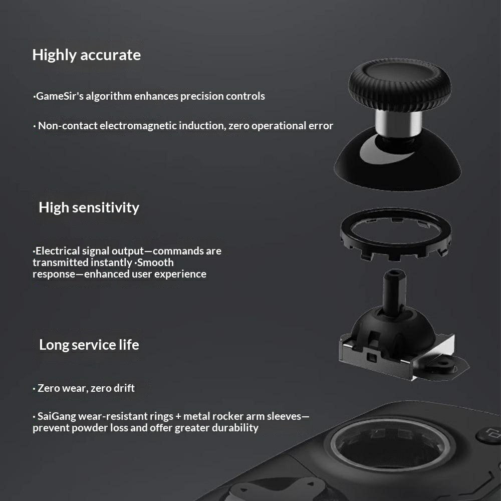 GameSir X4a Split Stretch Controller for Android, 256-Level Hall Triggers, photo 6