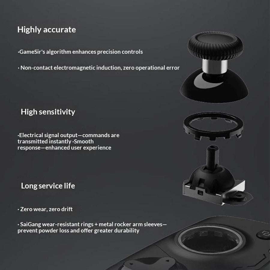 GameSir X4a Split Stretch Controller for Android, 256-Level Hall Triggers, photo 6