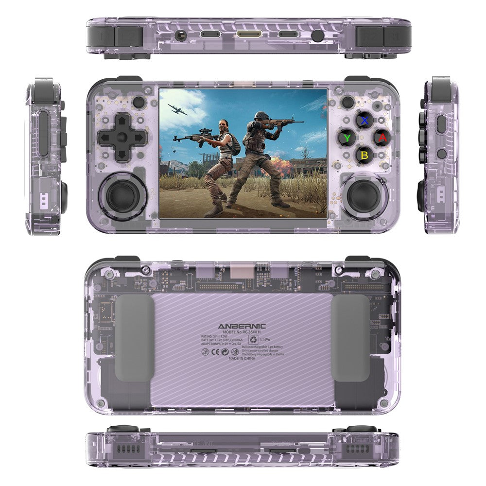 ANBERNIC RG35XXH Linux System 3.5-inch IPS Screen Open Source Game Console (English Version), 64G Memory