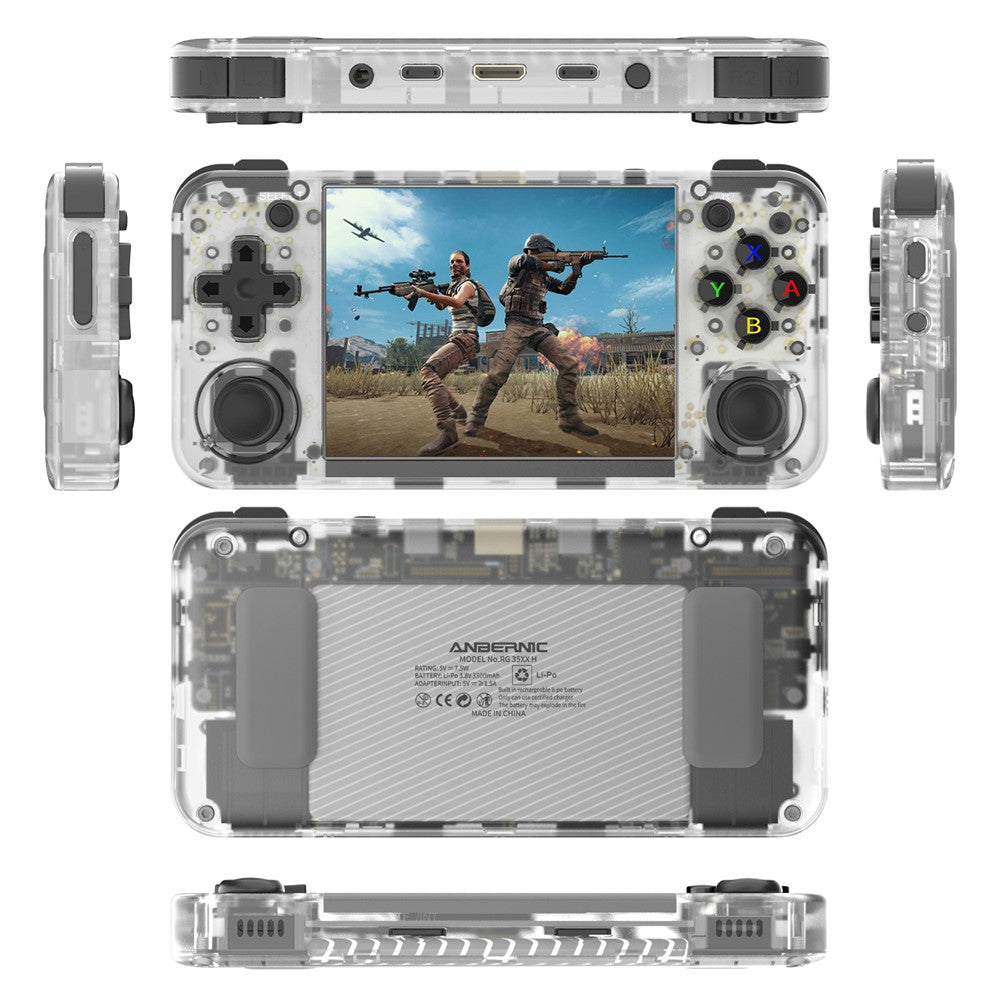 ANBERNIC RG35XXH Linux System 3.5-inch IPS Screen Open Source Game Console (English Version), 64G Memory