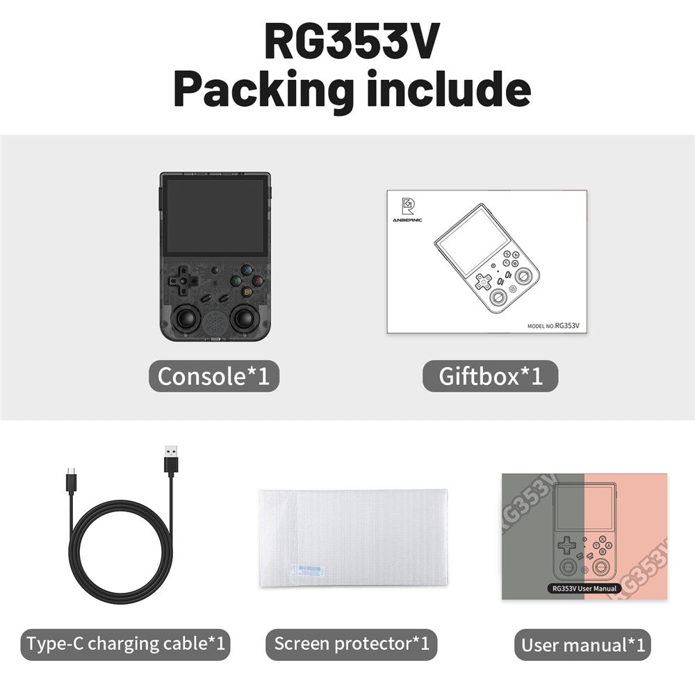 ANBERNIC RG353V 32G Handheld Retro Game Console with 128G TF Card (Built-In 25000 English Games)