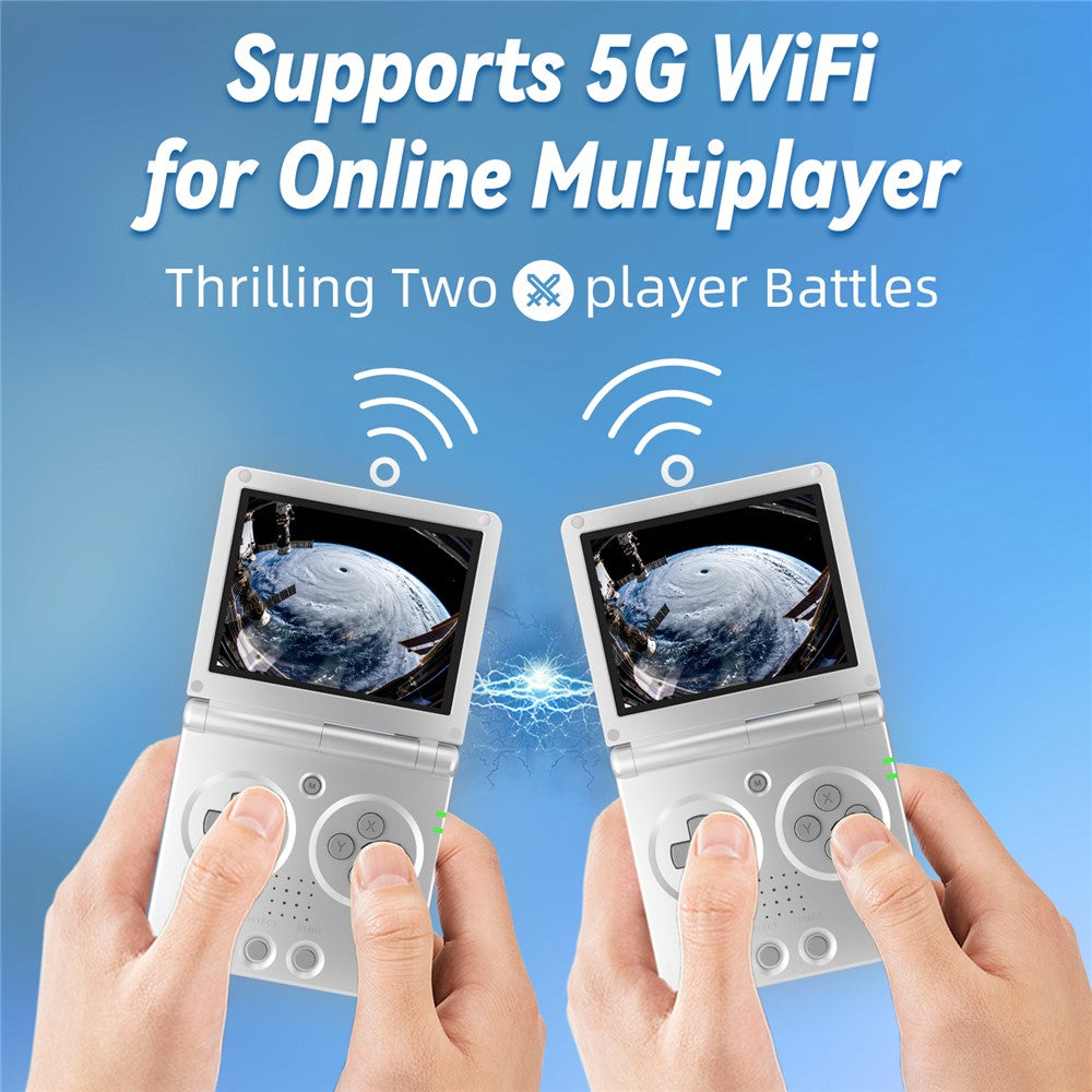 ANBERNIC RG35XXSP 3.5-inch Screen Flip Handheld Gaming Machine 64G Wireless Game Console with 128G TF Card (English Version)
