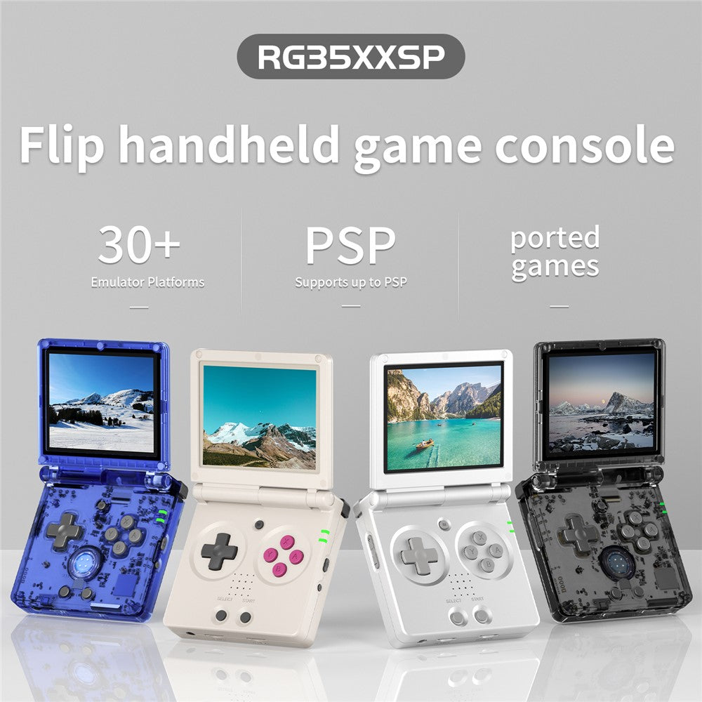 ANBERNIC RG35XXSP 3.5-inch Screen Flip Handheld Gaming Machine 64G Wireless Game Console with 128G TF Card (English Version)