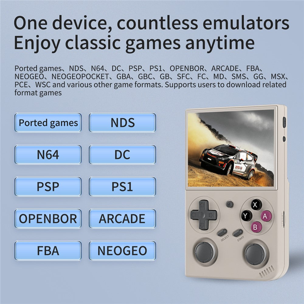 ANBERNIC G350 64G Retro Handheld Game Console 3.5 Inch IPS Screen Wired Controller with 128GB TF Card