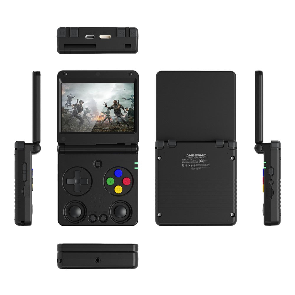 Anbernic RG34XXSP 3.4 Inch IPS Screen Retro Handheld Game Console 64GB Foldable Wireless Gamepad, without TF Card