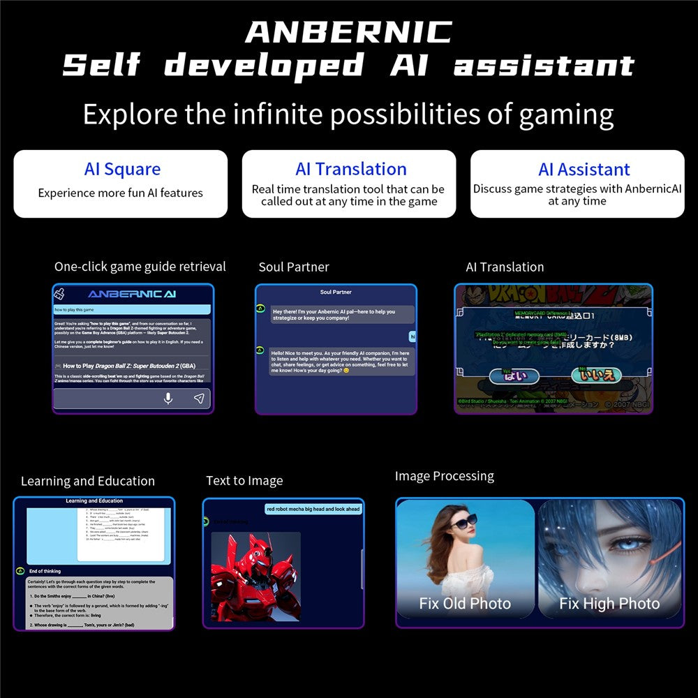 ANBERNIC RG Slide 4.7 Inch Touch Screen Handheld Gaming Console Android 13 AI Powered Retro Gamepad