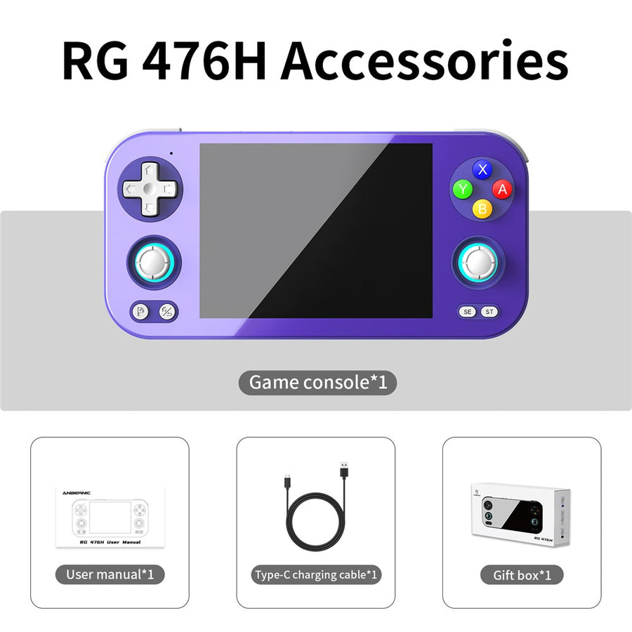 ANBERNIC RG 476H 8GB+128GB Android 13 Handheld Game Console 4.7 Inch Touchscreen Gaming Device