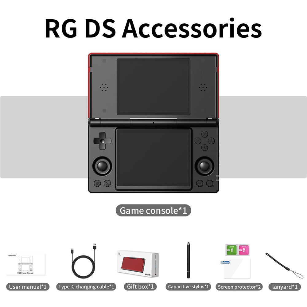 ANBERNIC RG DS Handheld Game Console Retro Arcade Android Open Source Console with Dual IPS Screens (3+32G) without Games