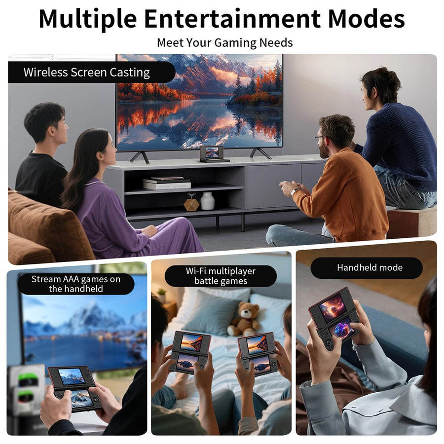 ANBERNIC RG DS Handheld Game Console Retro Arcade Android Open Source Console with Dual IPS Screens (3+32G) without Games