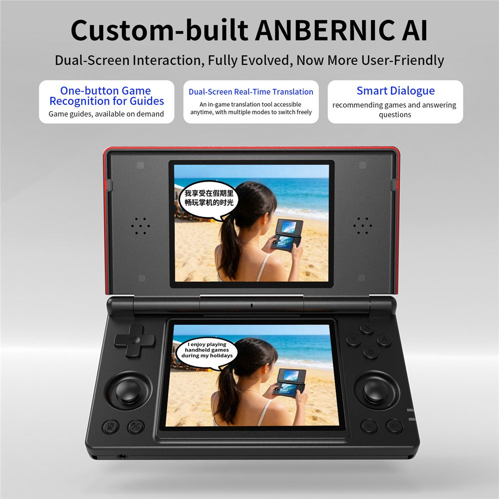 ANBERNIC 256G RG DS Handheld Game Console Retro Arcade Open Source Console with Dual IPS Screens
