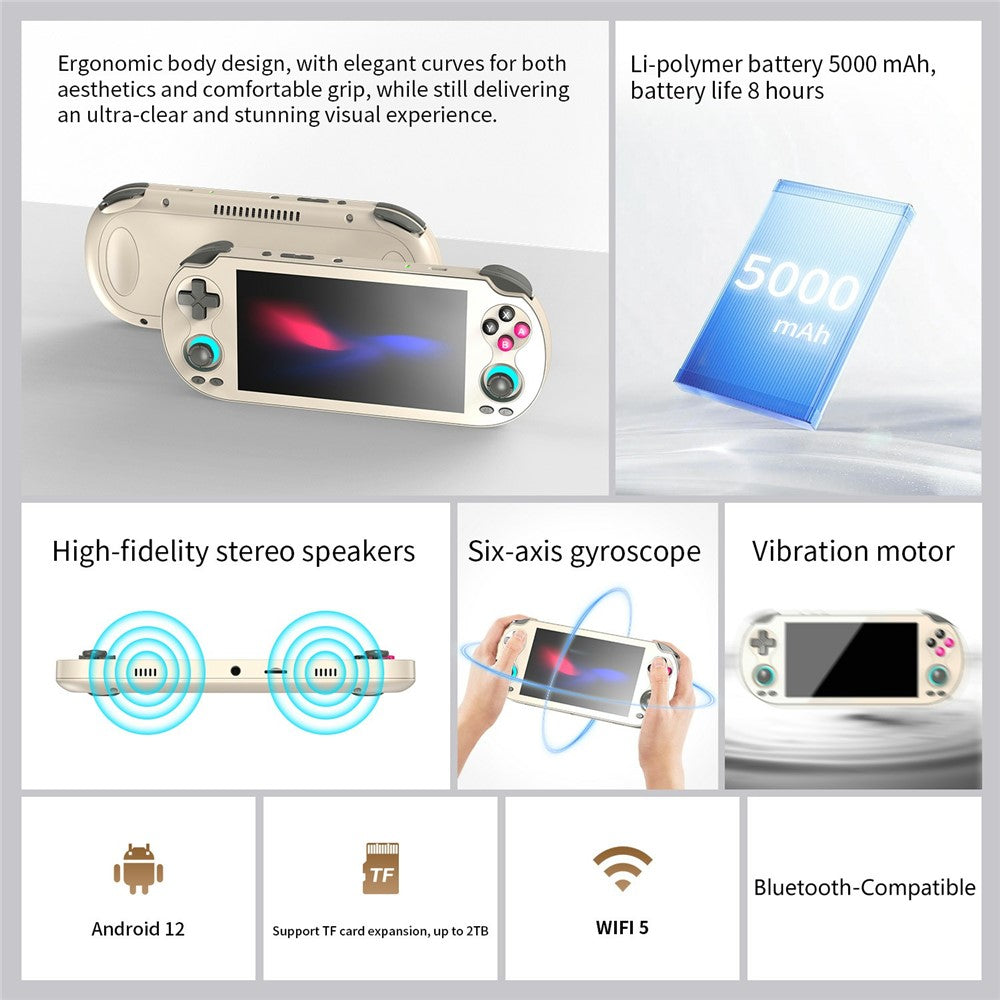 ANBERNIC RG VITA 5.46 Inch IPS Gaming Handheld Game Console Built in 3GB+64GB Streaming Android 12 T618 Octa-Core Competitive Gaming Machine