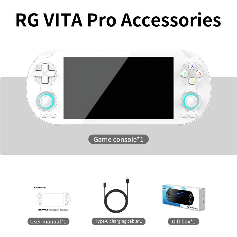 ANBERNIC RG VITA Pro Android 14 Linux Handheld Game Console Bulit in 4GB+64GB Streaming Competitive Gaming Machine with 16GB System Card