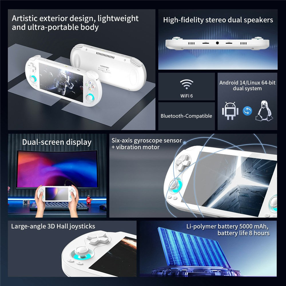 ANBERNIC RG VITA Pro Android 14 Linux Handheld Game Console Bulit in 4GB+64GB Streaming Competitive Gaming Machine with 16GB System Card