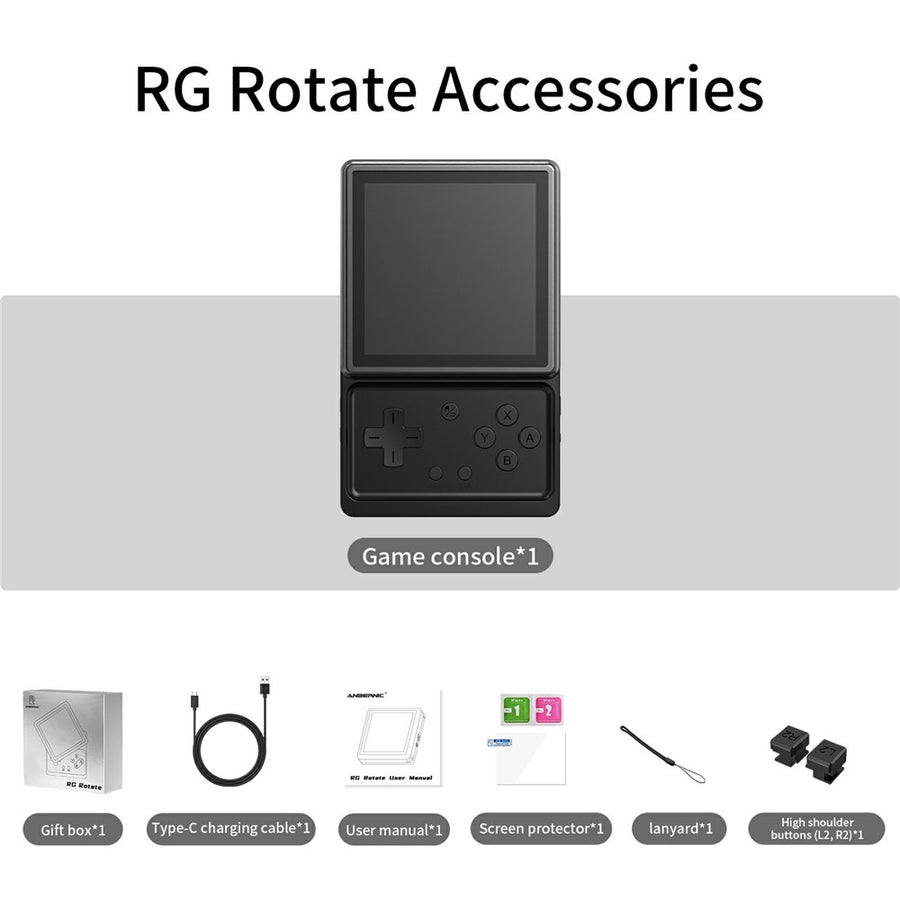 ANBERNIC RG Rotate Handheld Game Console 3.5 Inch Touchscreen Android 12 Portable Retro Gaming Device with Rotating Screen