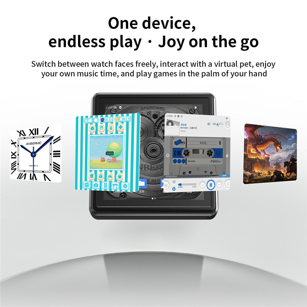 ANBERNIC RG Rotate Handheld Game Console 3.5 Inch Touchscreen Android 12 Portable Retro Gaming Device with Rotating Screen