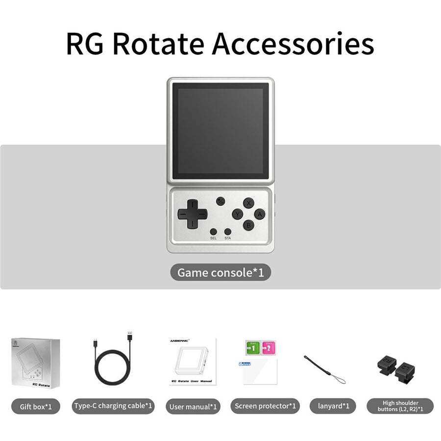 ANBERNIC RG Rotate Handheld Game Console 3.5 Inch IPS Touchscreen Aluminum Alloy Rotatable Screen Android 12 Gaming Device