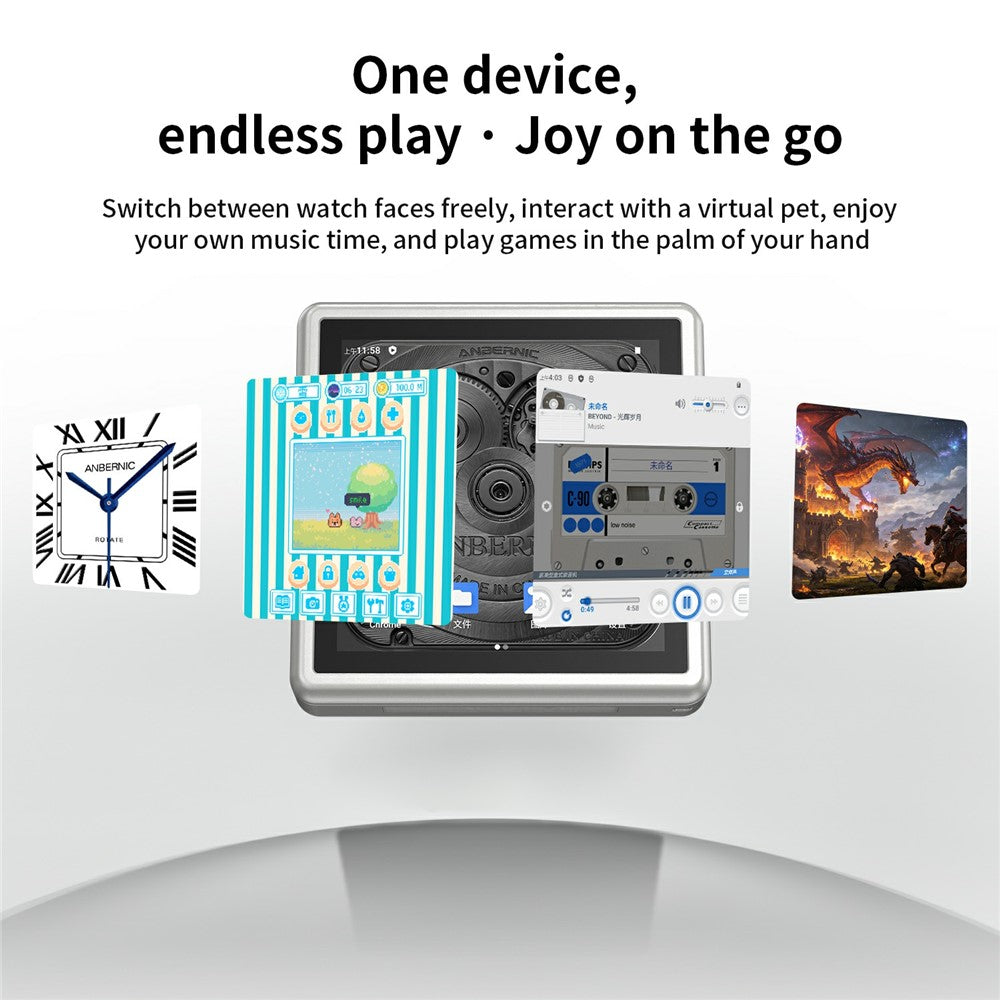 ANBERNIC RG Rotate Handheld Game Console 3.5 Inch IPS Touchscreen Aluminum Alloy Rotatable Screen Android 12 Gaming Device
