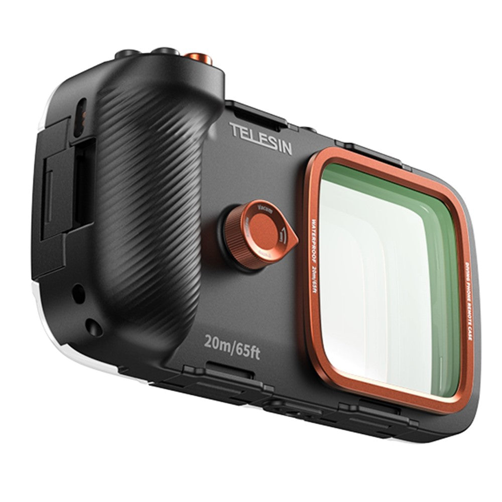 TELESIN 20m IP68 Diving Phone Housing for 5.4–6.9 inch Smartphones, Underwater Photography Case with Anti-Fog Glass, Camera Control & Color Compensation