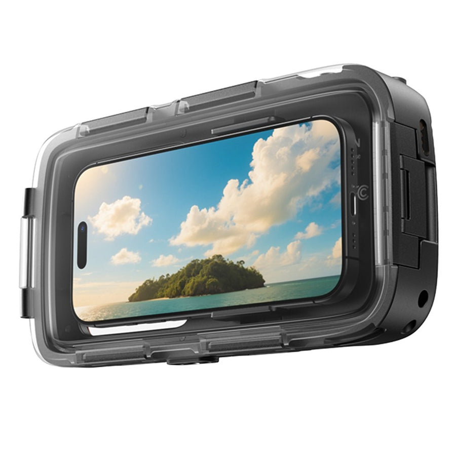 TELESIN 20m IP68 Diving Phone Housing for 5.4–6.9 inch Smartphones, Underwater Photography Case with Anti-Fog Glass, Camera Control & Color Compensation