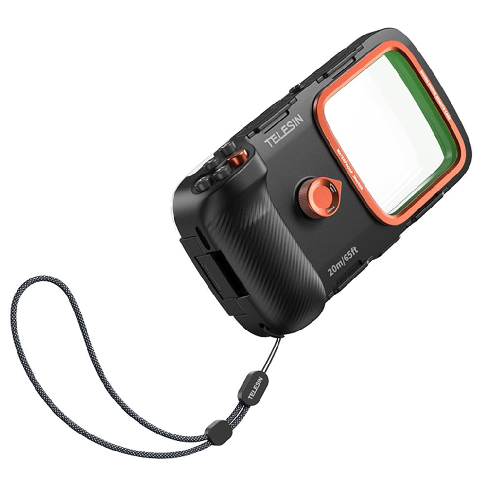 TELESIN 20m IP68 Diving Phone Housing for 5.4–6.9 inch Smartphones, Underwater Photography Case with Anti-Fog Glass, Camera Control & Color Compensation
