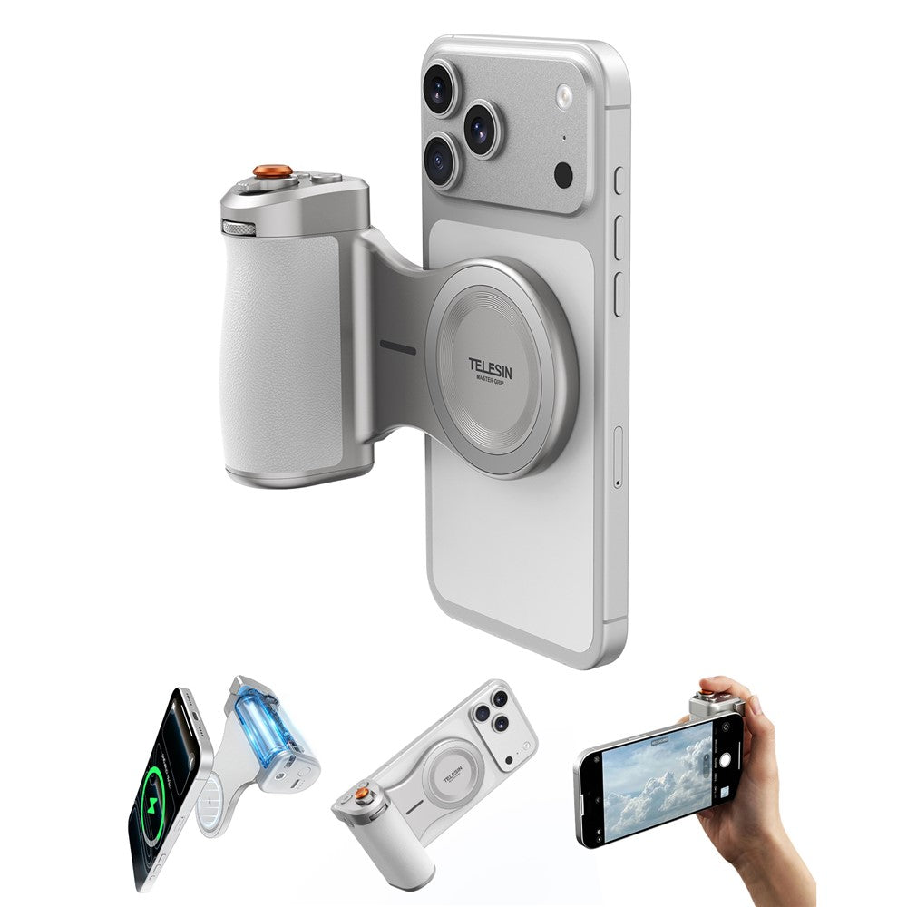 TELESIN P5-MP-003WH Pro Shot Imaging Grip for iPhone Photography Handle Power Bank Wireless Charging Camera Controller