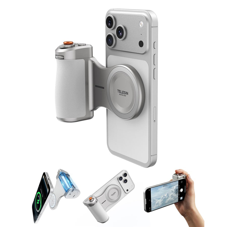 TELESIN P5-MP-003WH Pro Shot Imaging Grip for iPhone Photography Handle Power Bank Wireless Charging Camera Controller