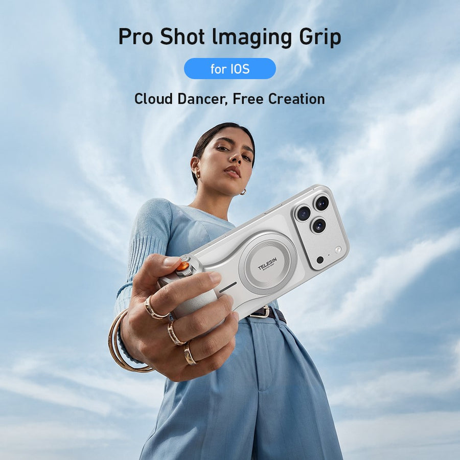 TELESIN P5-MP-003WH Pro Shot Imaging Grip for iPhone Photography Handle Power Bank Wireless Charging Camera Controller