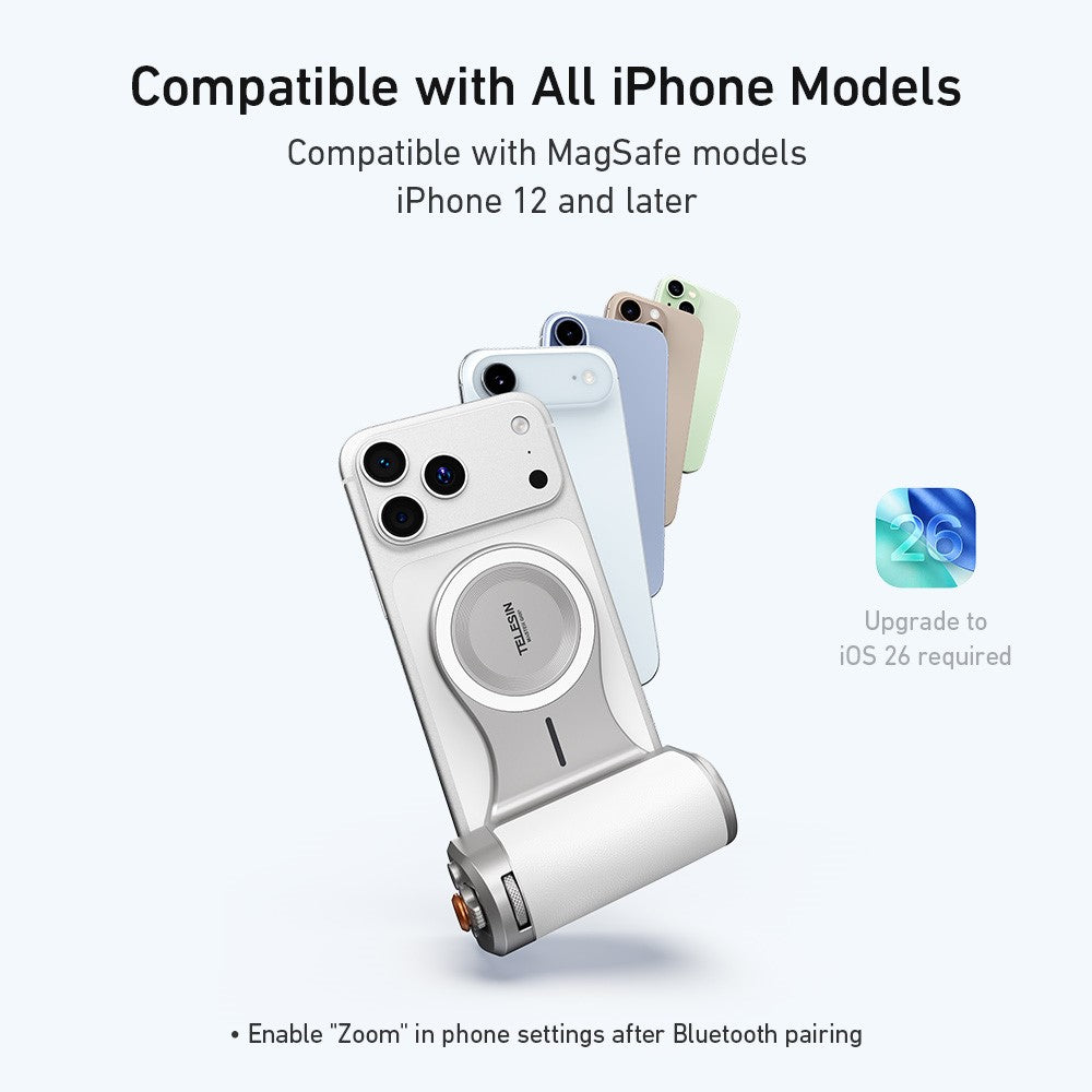 TELESIN P5-MP-003WH Pro Shot Imaging Grip for iPhone Photography Handle Power Bank Wireless Charging Camera Controller