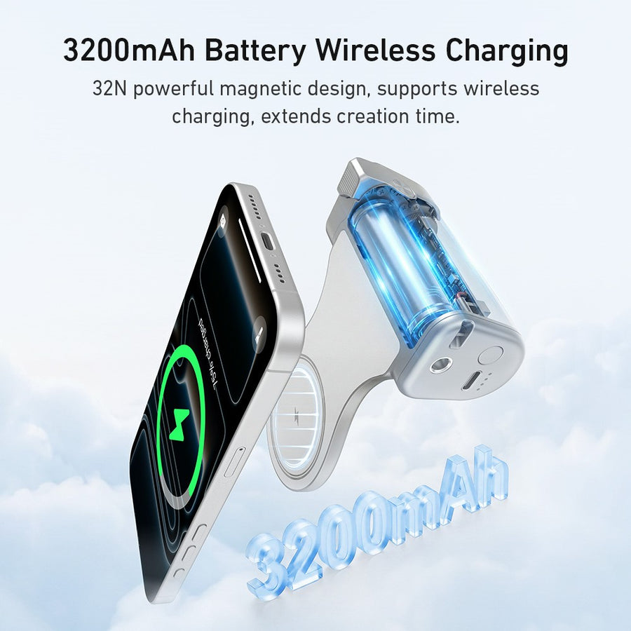 TELESIN P5-MP-003WH Pro Shot Imaging Grip for iPhone Photography Handle Power Bank Wireless Charging Camera Controller