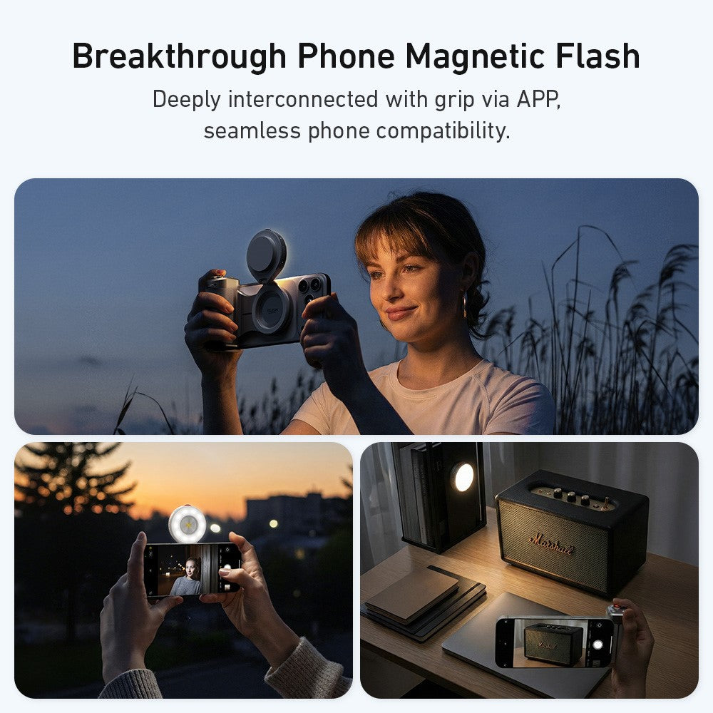 TELESIN P5-MP-003WH Pro Shot Imaging Grip for iPhone Photography Handle Power Bank Wireless Charging Camera Controller