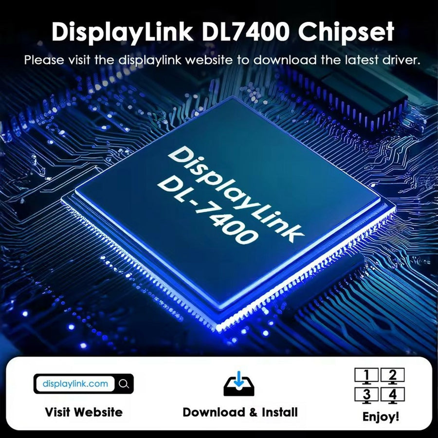 WAVLINK WL-UG7501DH-PD 2 DP + 2 HD Converter 4K / 8K Display Adapter with 85W Upstream Charging for Intel  /  M1  /  M2  /  M3  /  M4 Mac and Windows
