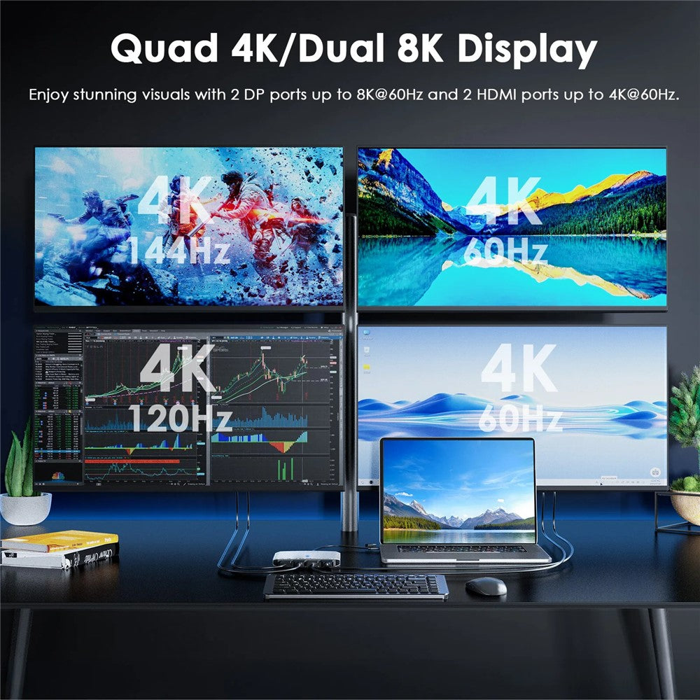 WAVLINK WL-UG7501H-PD 4 HD Converter 4K Display Adapter with 85W Upstream Charging for Intel  /  M1  /  M2  /  M3  /  M4 Mac and Windows