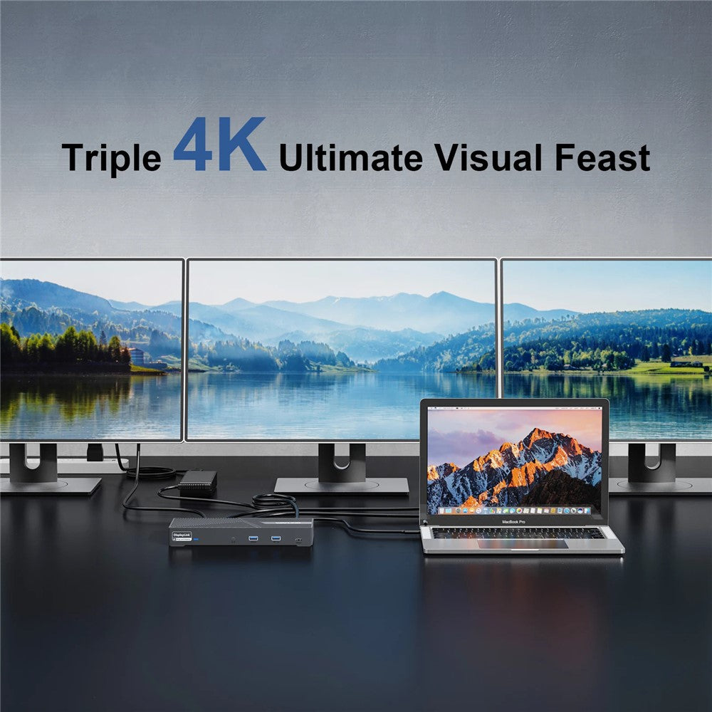 WAVLINK UG69PD24PRO 12 in 1 Docking Station Triple 4K Display Support PD 130W Fast Charging