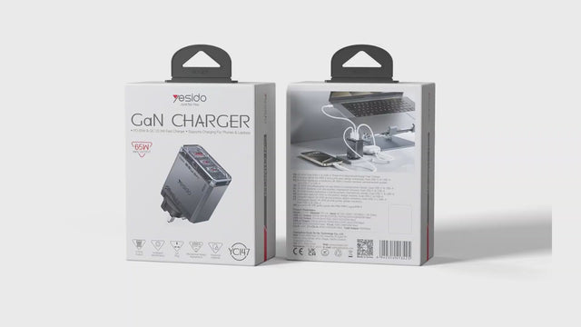 YESIDO YC147 65W GaN 3-Port Charger