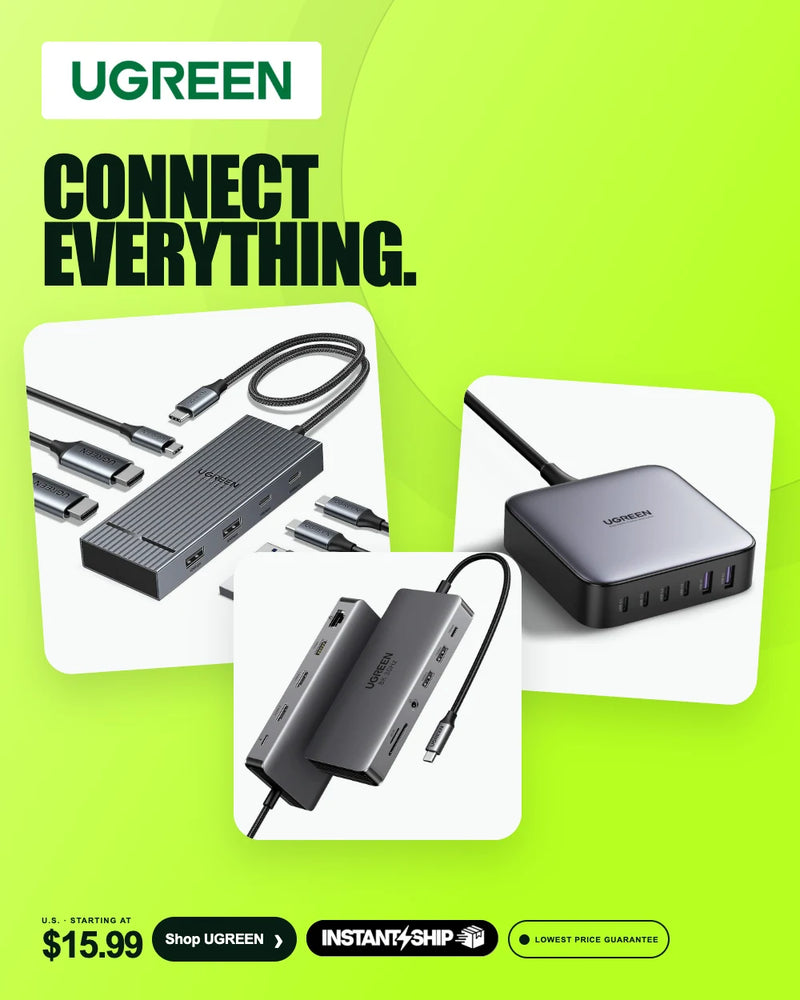 UGREEN charging and connectivity accessories.