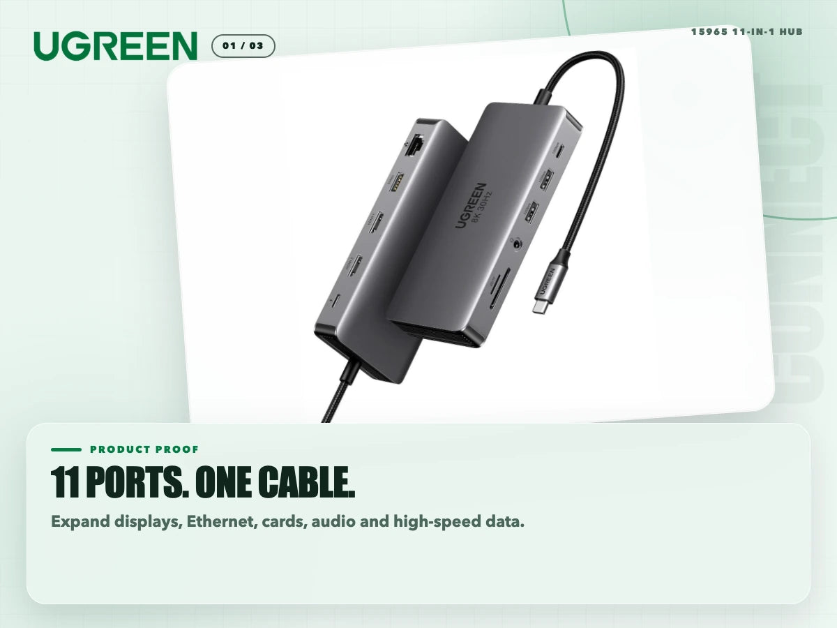 11 ports. One cable.